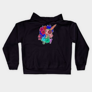 Halloween Unicorn Sugar Skull style Kids Hoodie